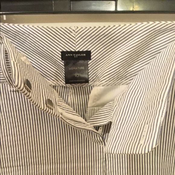 Ann Taylor Seersucker Pants - blue and white - Picture 2 of 3